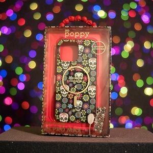XO Poppy Black Skull Floral iPhone 15 pro max Case